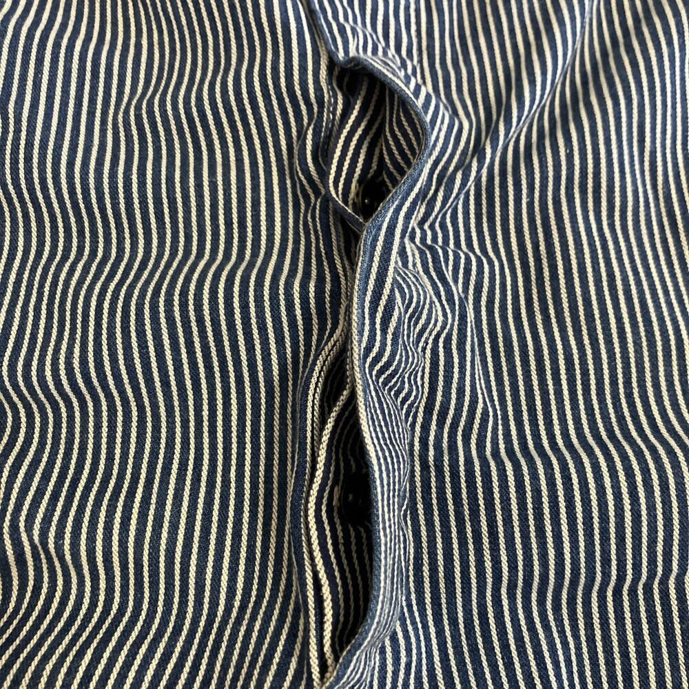 Key Imperial Overalls Mens 46x25 Blue Hickory Stripe Vintage 70s Bib Workwear - Picture 10 of 16